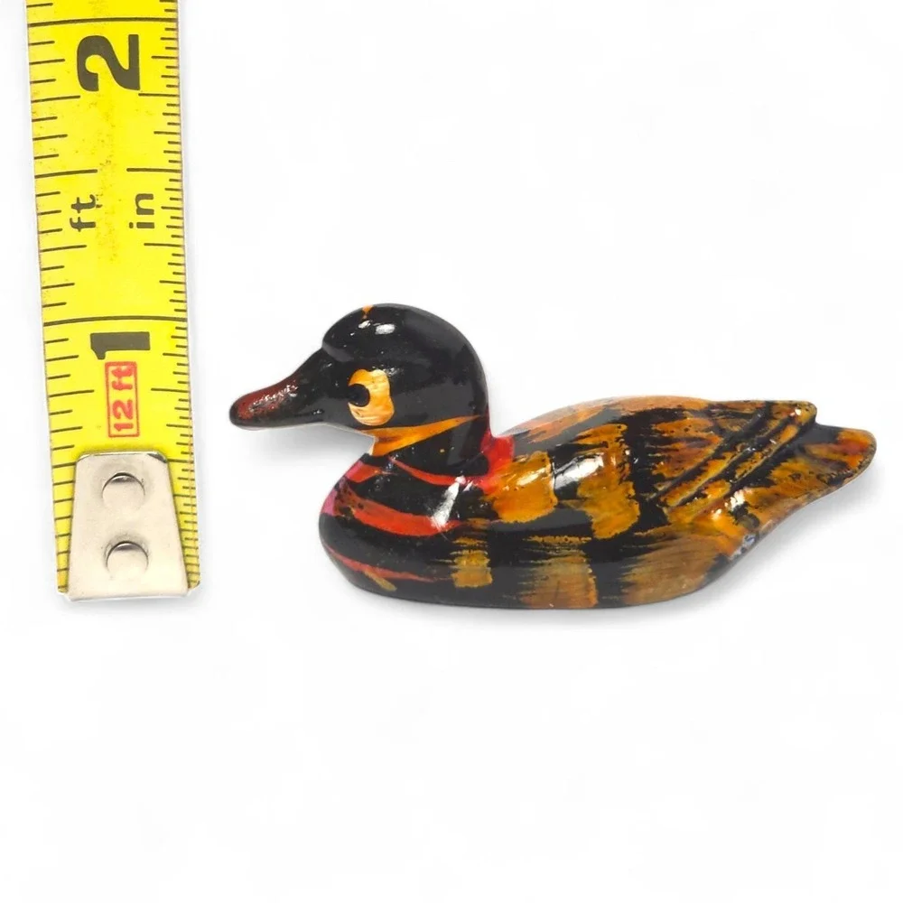 4 Vintage Miniature Ceramic Duck Decoys Hand Painted Porcelain Bird Figurine 2